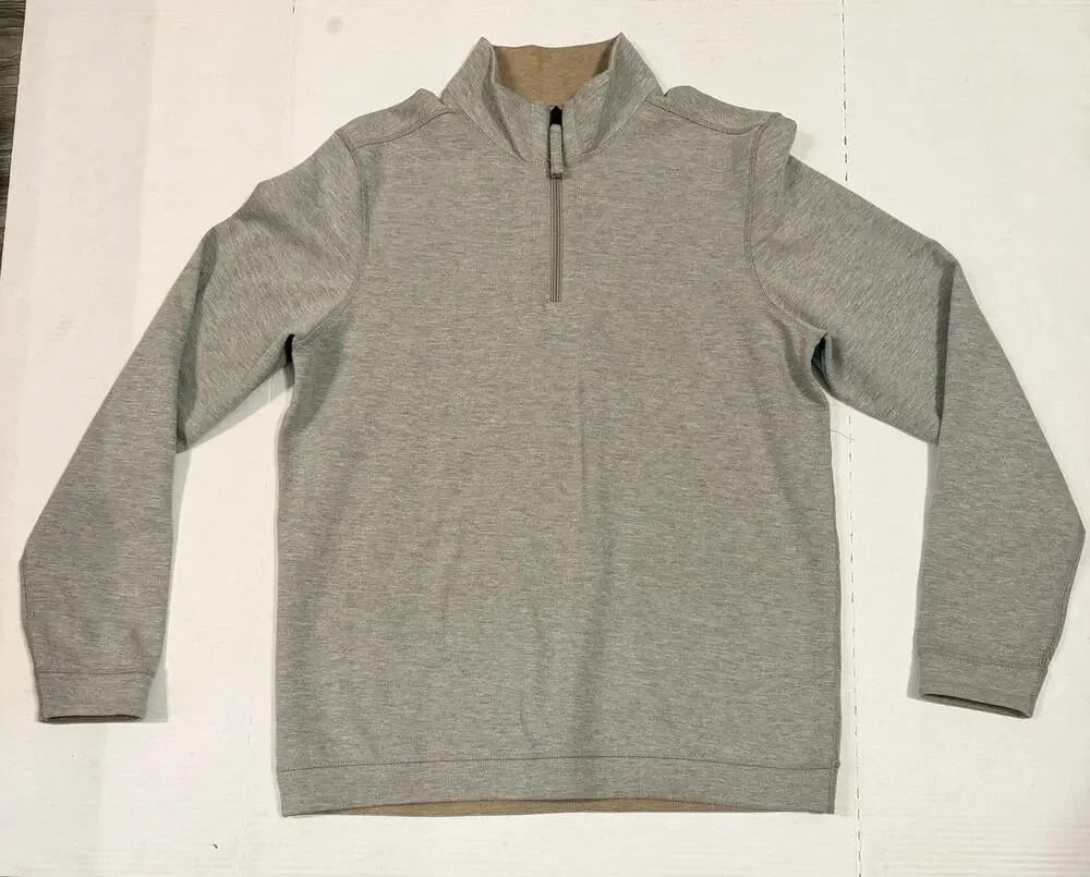 Kenneth Cole New York Mens M Gray Quarter Zip Pullover Sweater Casual